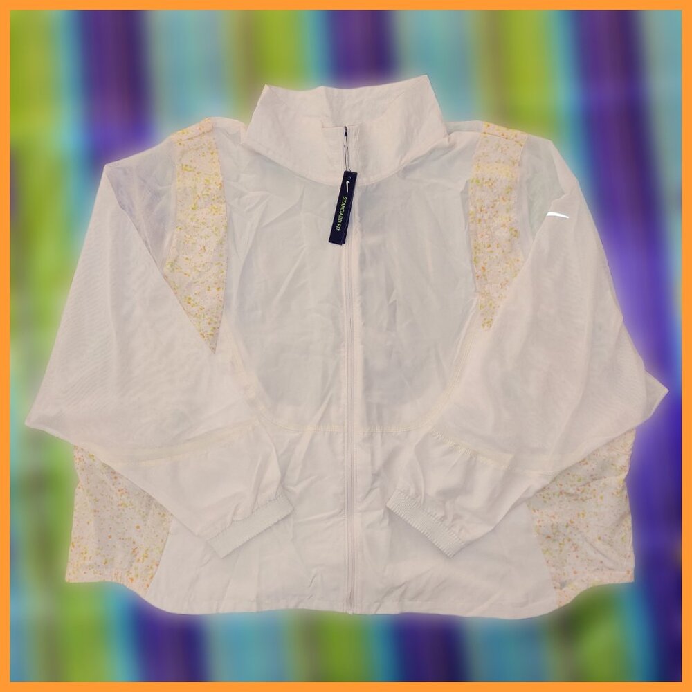 NWT Nike Icon Clash Packable Running Jacket CU8416-110 Beige Women's Plus 3X - Picture 2 of 16